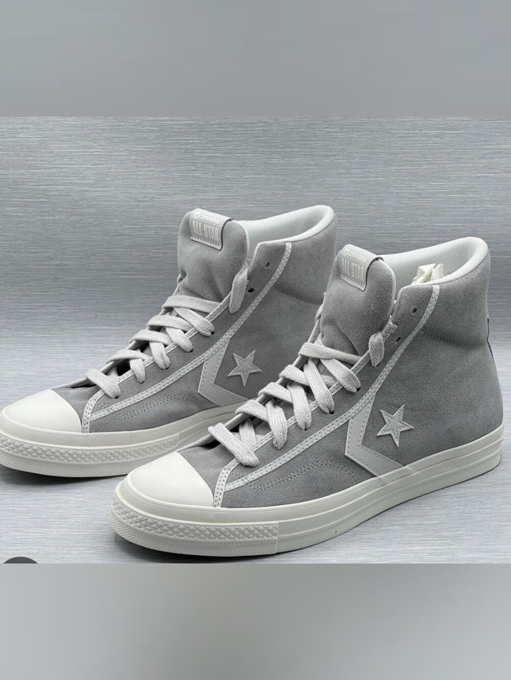 Converse Star Player 76 High Top Sneakers - Light Gray Suede UNISEX